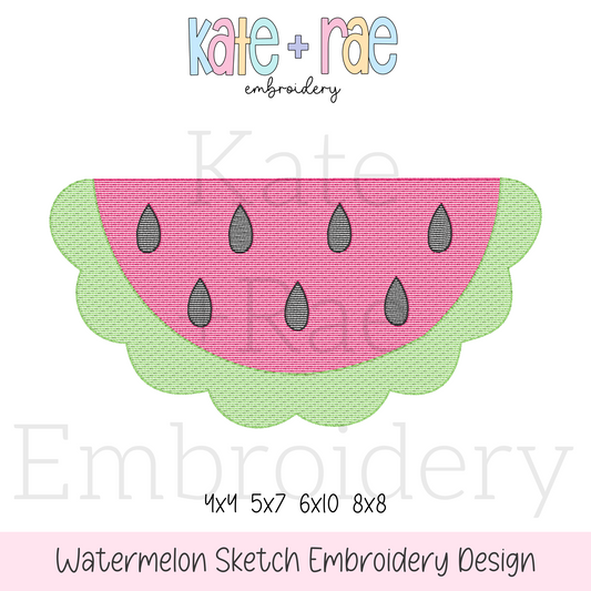 Watermelon Sketch Stitch Embroidery Design