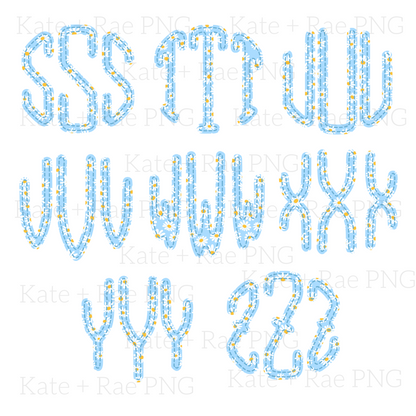 Daisy Faux Applique Circle Monogram