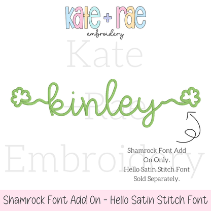 Shamrock Font Add On Embroidery Design
