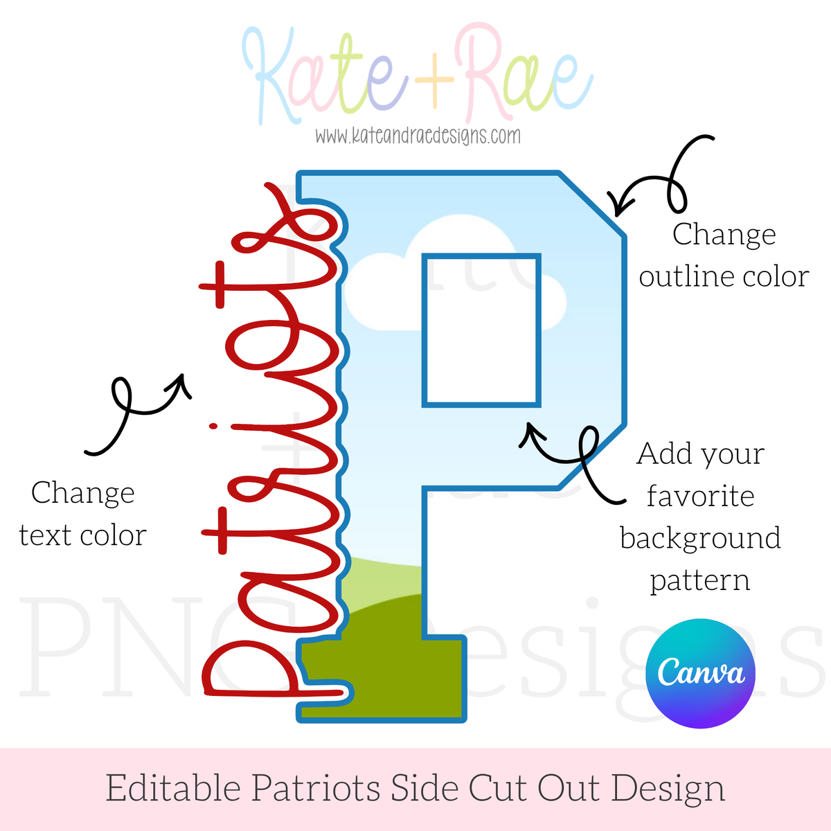 Patriots Side Cut Out Canva Frame