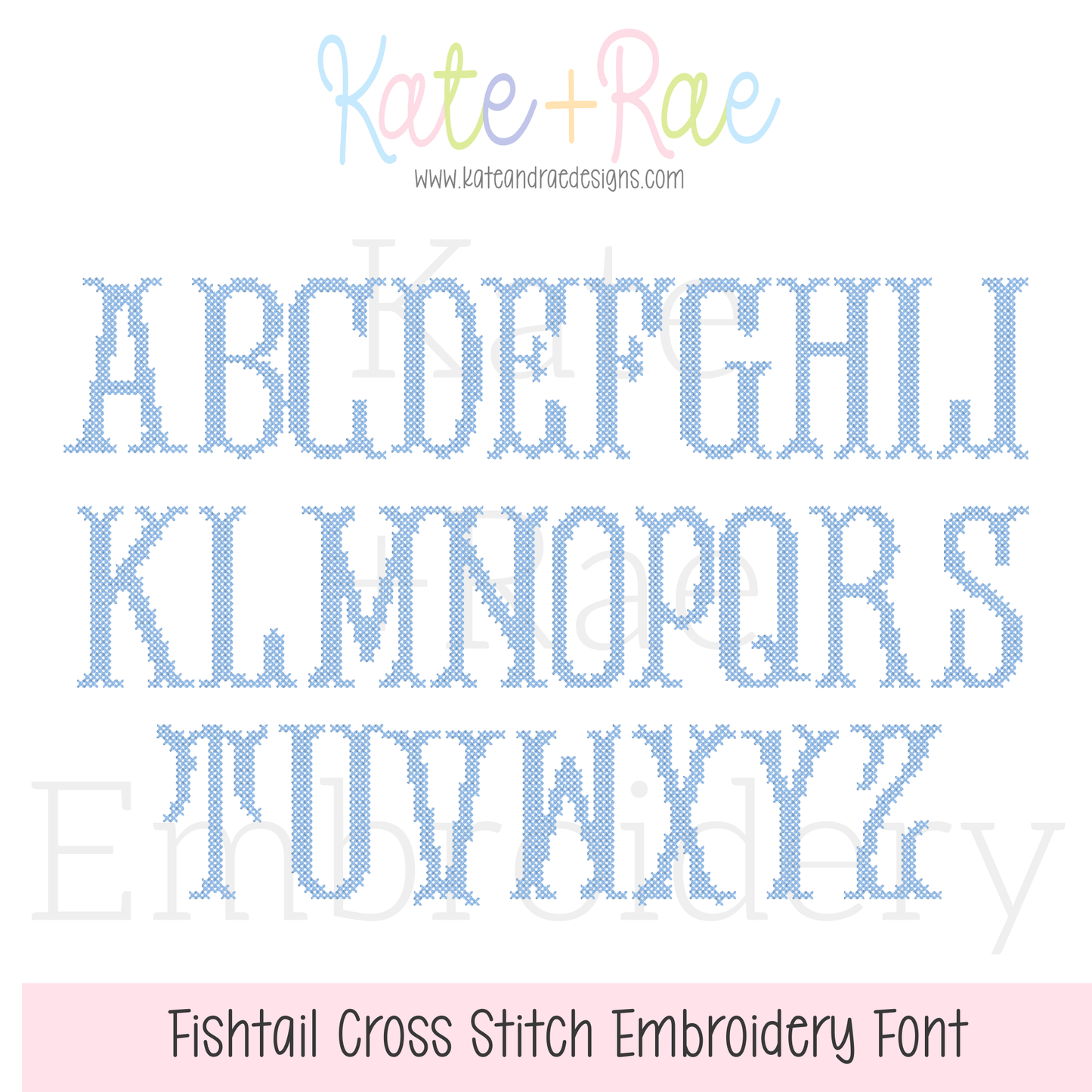 Fishtail Cross Stitch Machine Embroidery Font