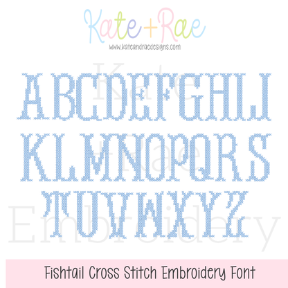 Fishtail Cross Stitch Machine Embroidery Font