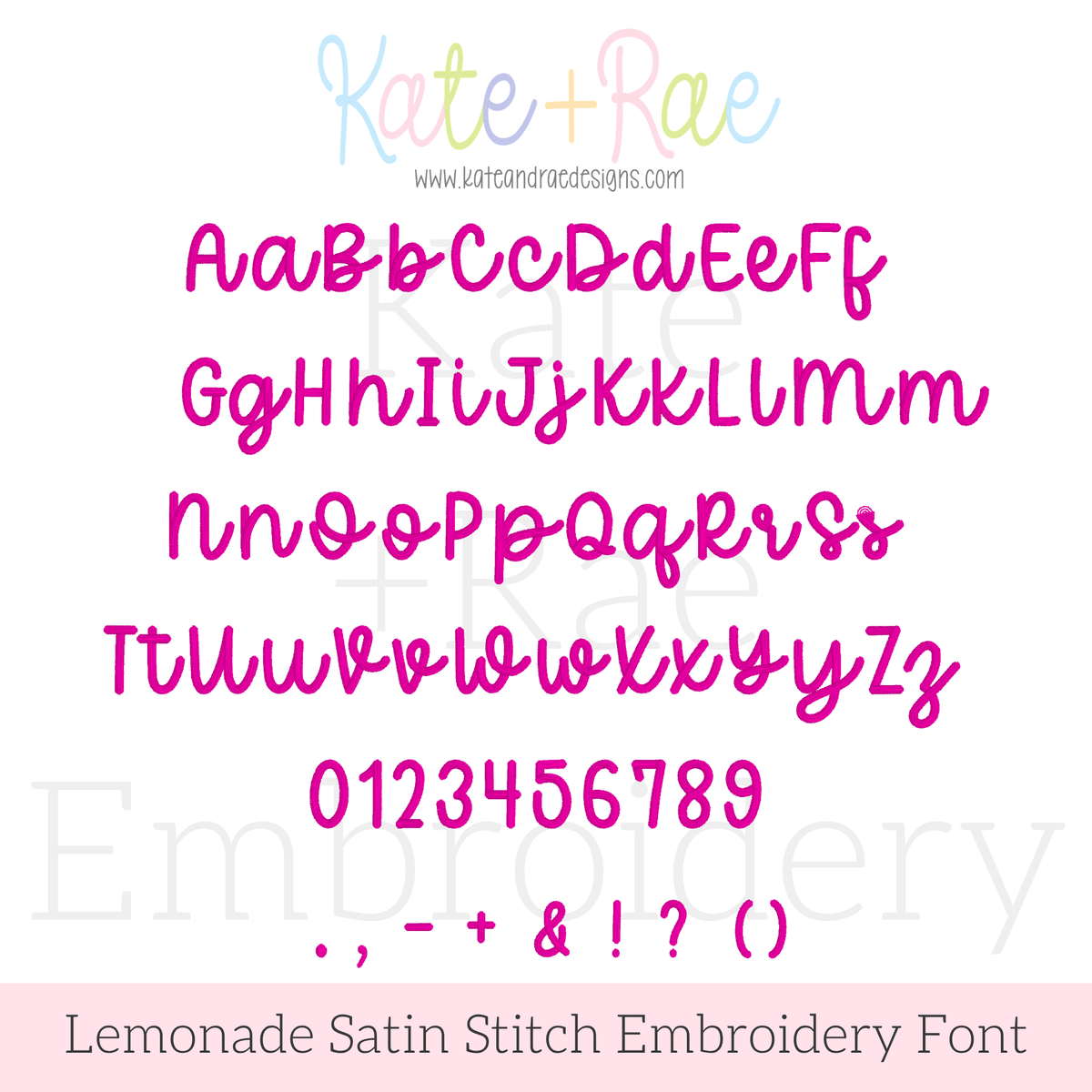 Lemonade Satin Script Script Embroidery Font