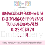 Daisy Handwritten Puff Satin Stitch Embroidery Design