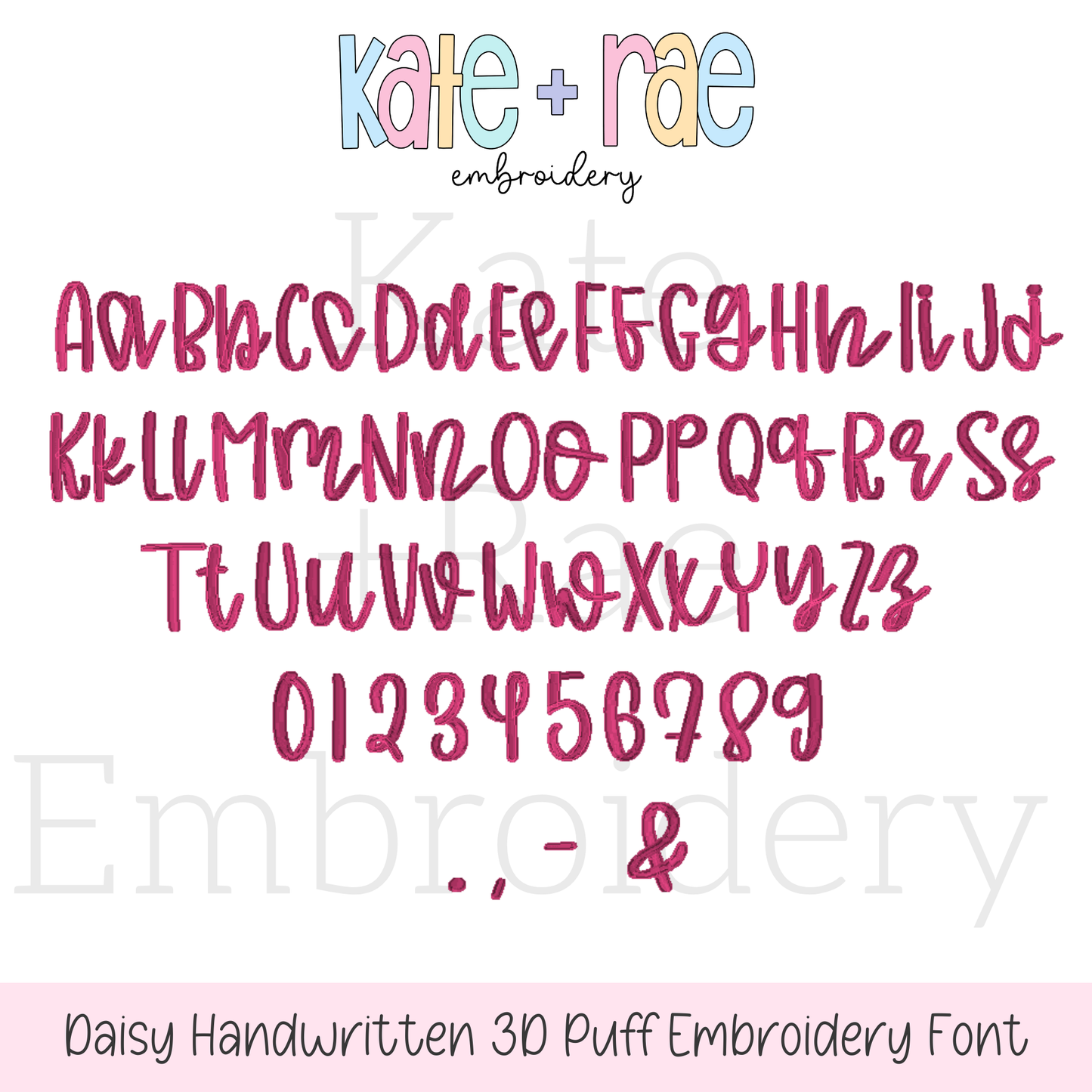 Daisy Handwritten Puff Satin Stitch Embroidery Design