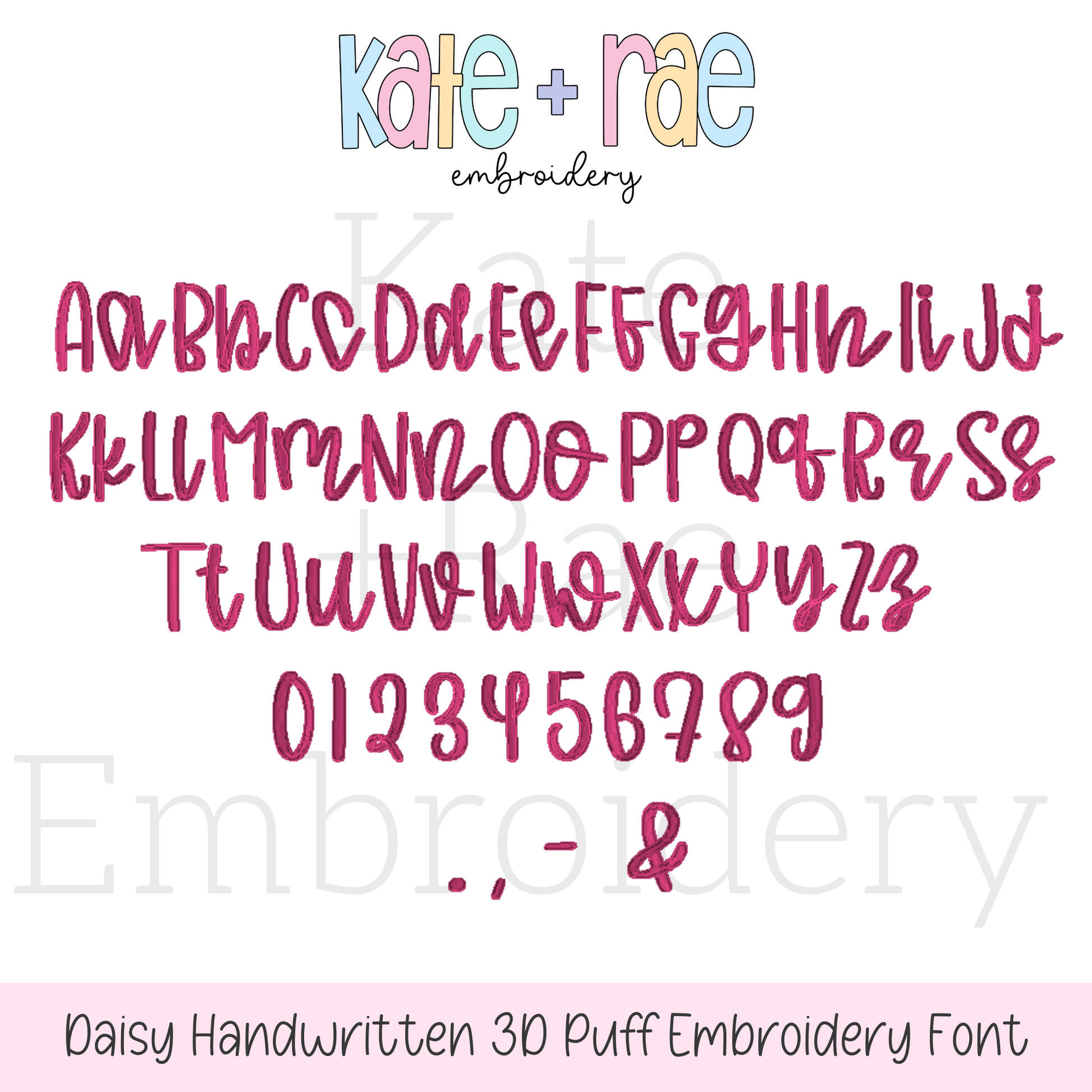 Daisy Handwritten Puff Satin Stitch Embroidery Design