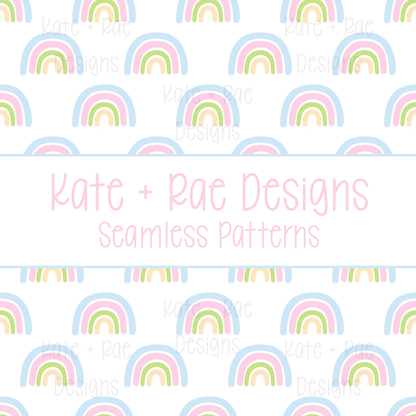 Blue Rainbow Seamless Pattern