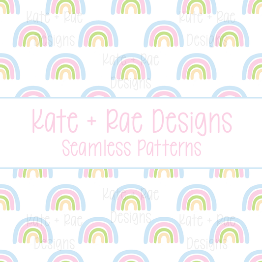 Blue Rainbow Seamless Pattern