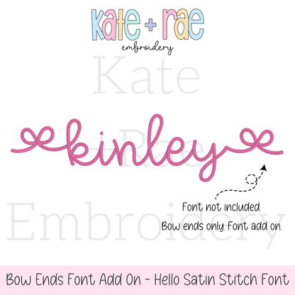 Bow Font Add On Embroidery Design