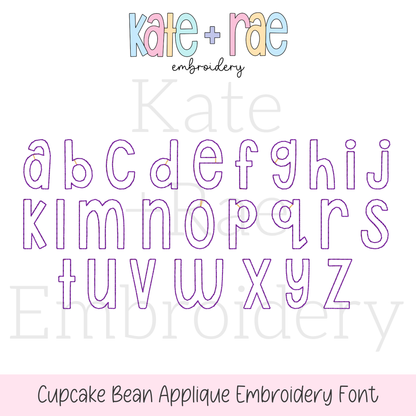 Cupcake Bean Stitch Applique Font