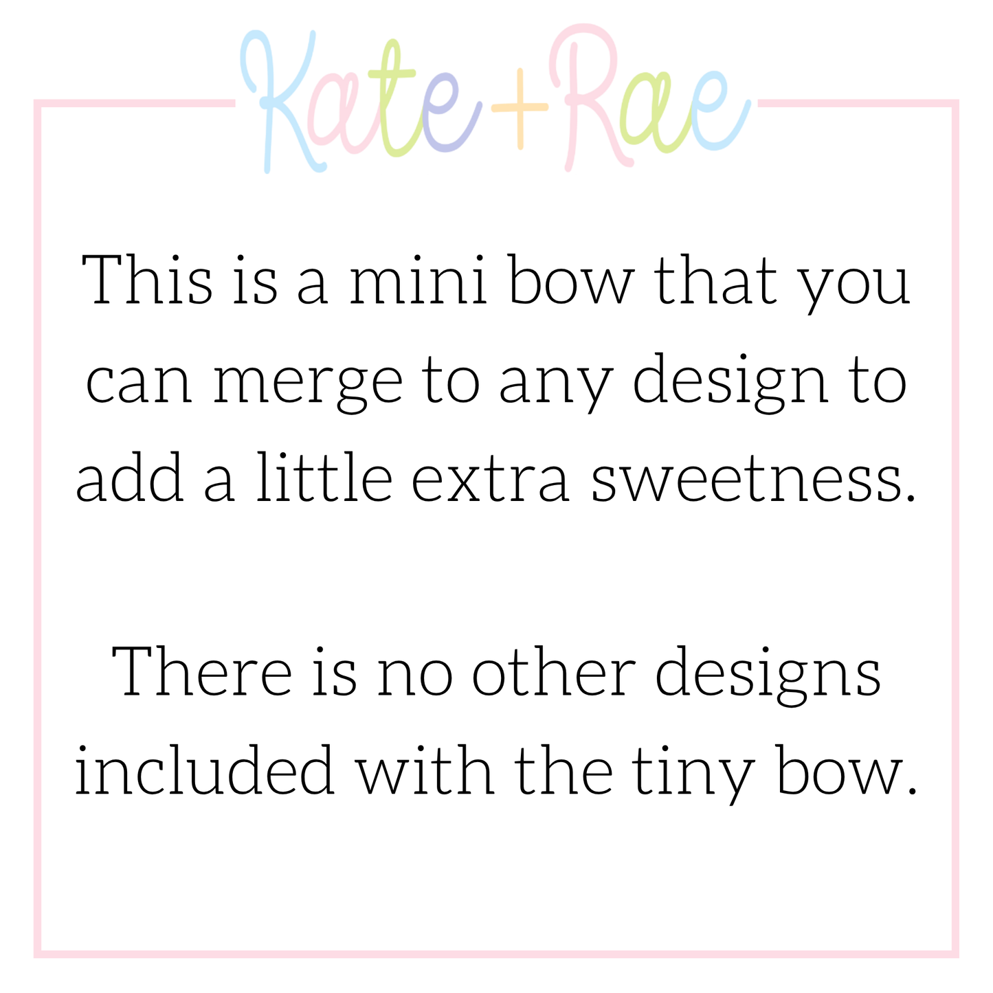 Tiny Bow Satin Stitch Add On Embroidery Design