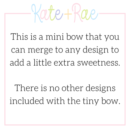 Tiny Bow Satin Stitch Add On Embroidery Design