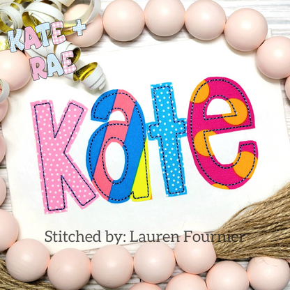 Cupcake Bean Stitch Applique Font