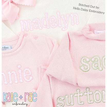 Dottie Satin Stitch Applique Font Embroidery Design