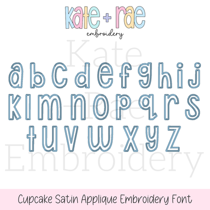 Cupcake Satin Stitch Applique Font