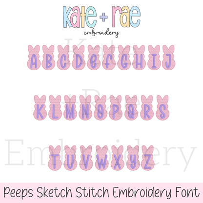 Peeps Sketch Stitch Embroidery Design