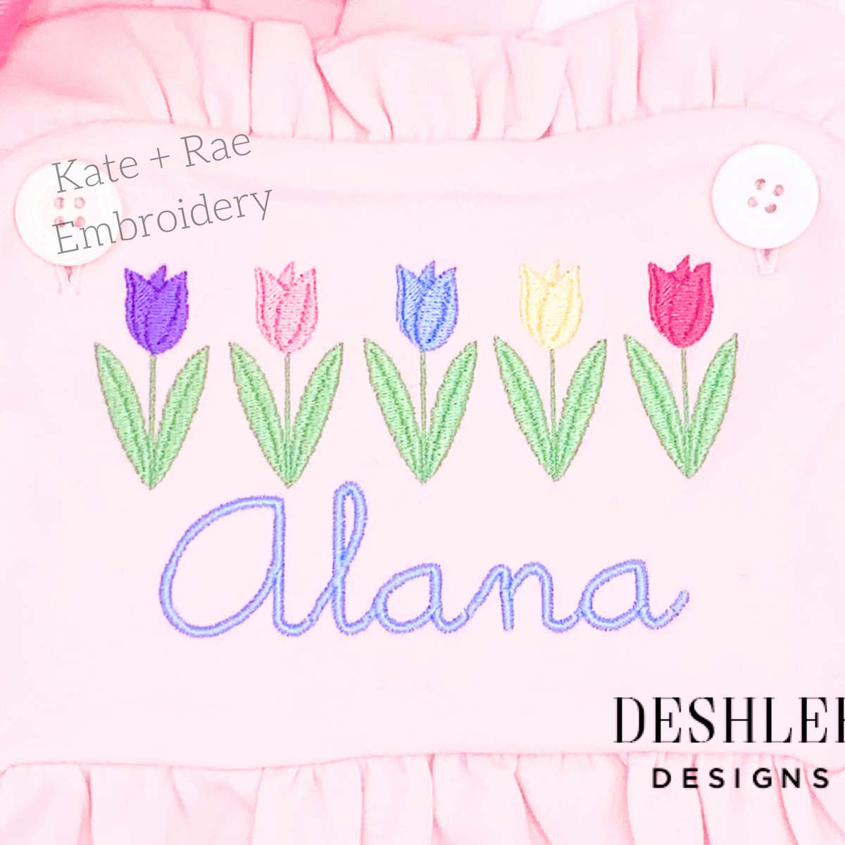 Tulip Garden Fill Stitch Embroidery Design