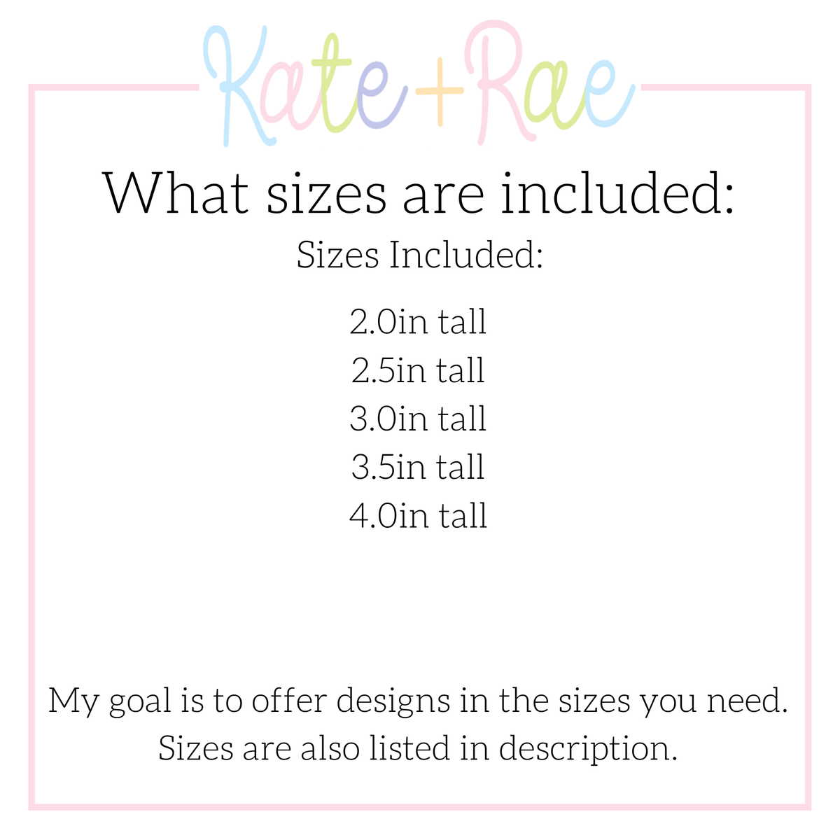 Birthday Balloon Sketch Stitch Embroidery Design: Size chart showing sizes 2.0in, 2.5in, 3.0in, 3.5in, and 4.0in tall