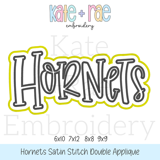 Hornets Satin Double Applique