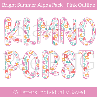 Bright Summer Leopard Alpha Pack - Pink Outline