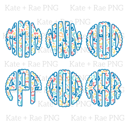 Summer Leopard Scalloped Monogram