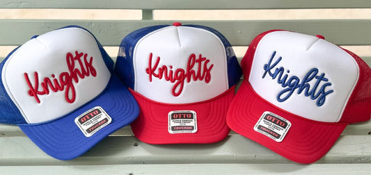 Macon East Knights Foam Trucker Hats with Puff Embroidery