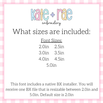 Gracie Bean Stitch Applique Embroidery Font