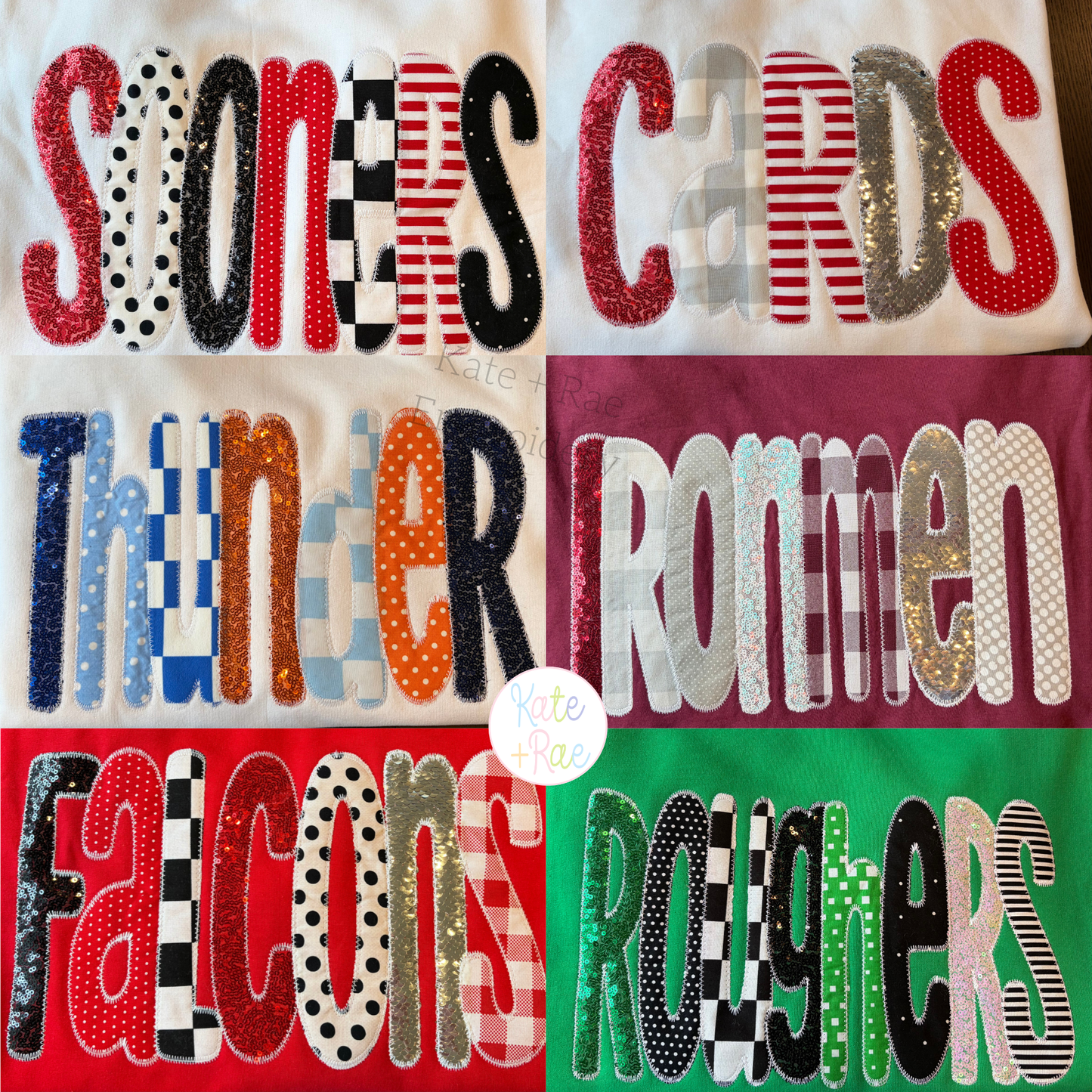 House Party Zigzag Applique Machine Embroidery Font
