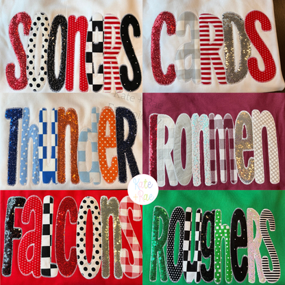 House Party Zigzag Applique Machine Embroidery Font