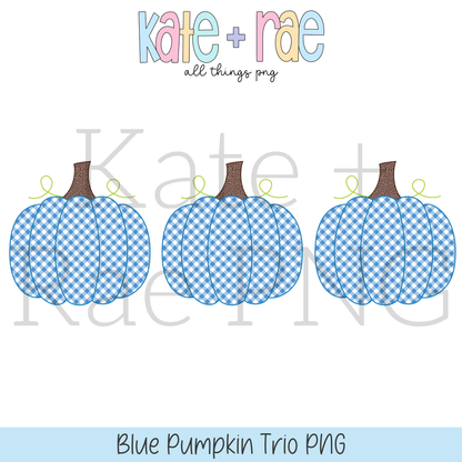 Boy's Blue Pumpkin Trio PNG