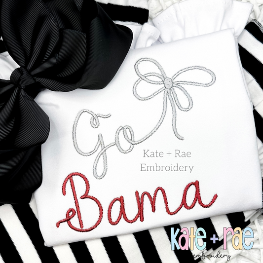 Preppy Go Bama Embroidery Design