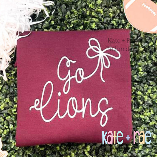 Preppy Go Lions Embroidery Design