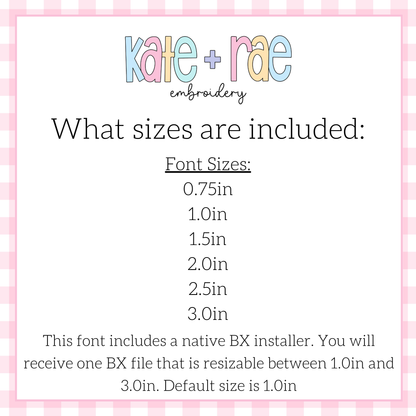 Delilah Satin Stitch Embroidery Font