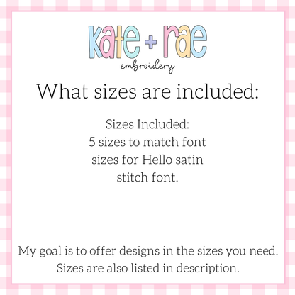 Flowy Bow Font Add On Embroidery Design