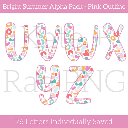 Bright Summer Leopard Alpha Pack - Pink Outline