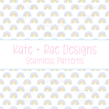 Blue Rainbow Seamless Pattern