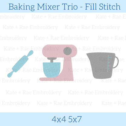 Baking Mixer Trio - Fill Stitch