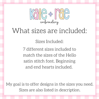 Heart Font Add On Embroidery Design
