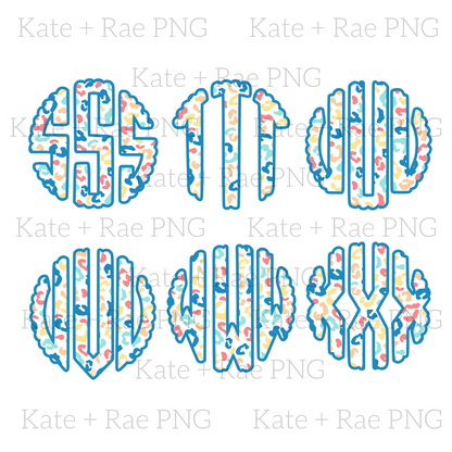 Summer Leopard Scalloped Monogram