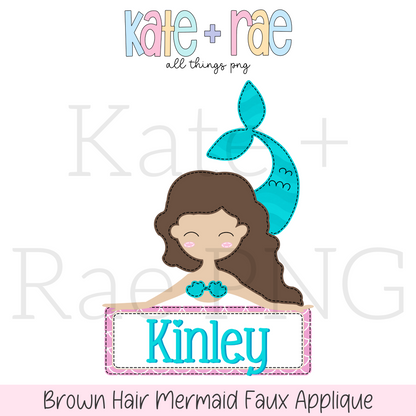 Mermaid Bundle with Name Plate PNG