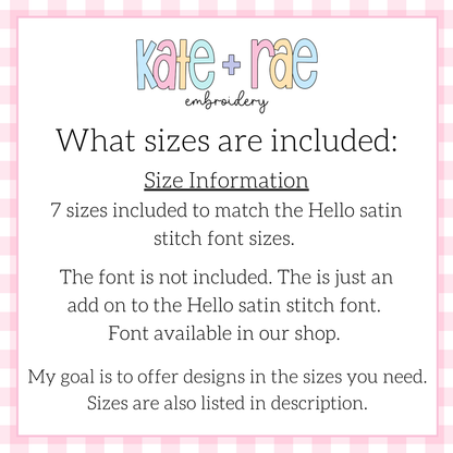 Bow Font Add On Embroidery Design