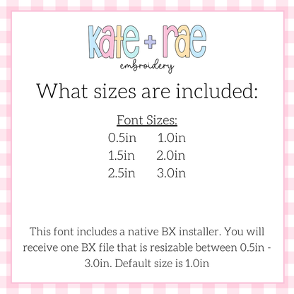 Happy Days Satin Stitch Embroidery Font