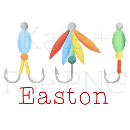 Boy's Fishing Lure Trio PNG