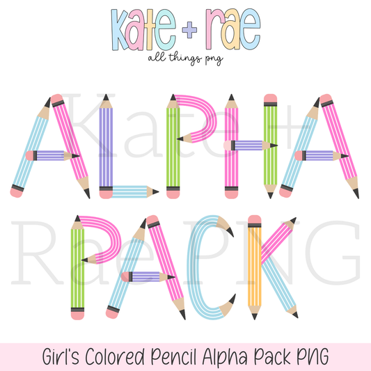 Girl's Colored Pencil Alpha Pack PNG