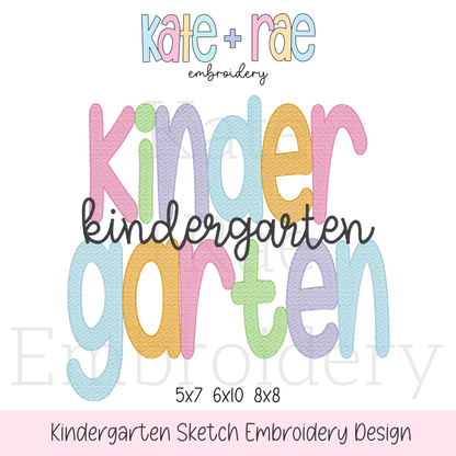 Kindergarten Sketch Stitch Embroidery Design