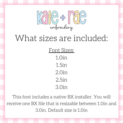 Happy Days Outline Satin Stitch Embroidery Font