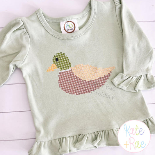 Mallard Duck Faux Cross Stitch PNG Design