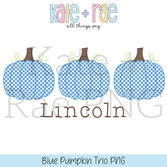 Boy's Blue Pumpkin Trio PNG