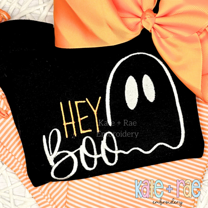 Hey Boo Halloween Embroidery Design
