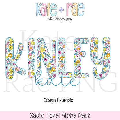 Sadie Floral Alpha Pack PNG